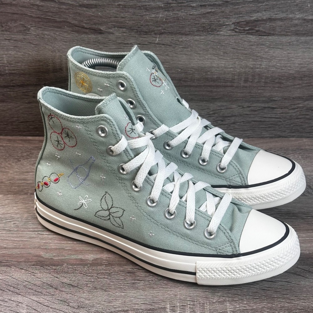 Converse CTAS Hi Sneakers Womens 8 Market Essentials Thyme Cottagecore Botanical